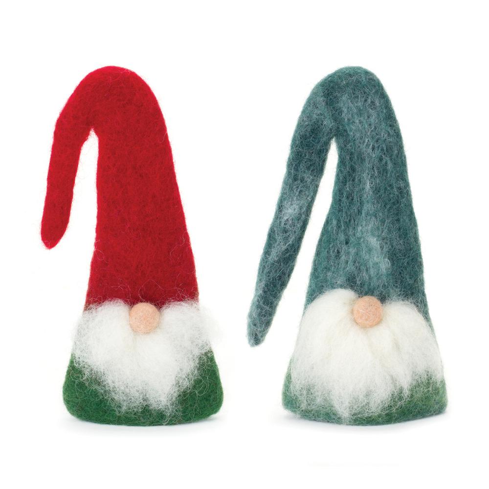 Gnome Ornament/Bottle Topper (Set of 6) 7"H Wool. Picture 1