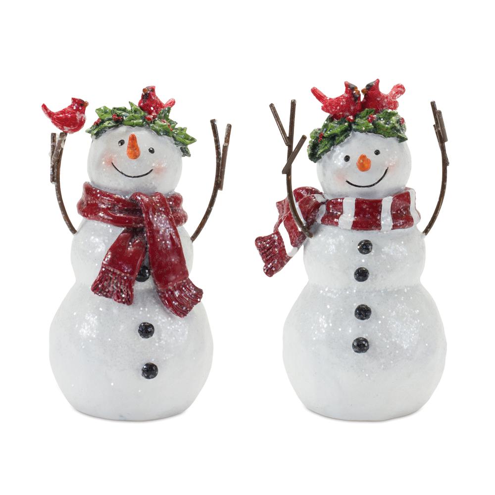Snowman (Set of 2) 7"H Resin. Picture 1