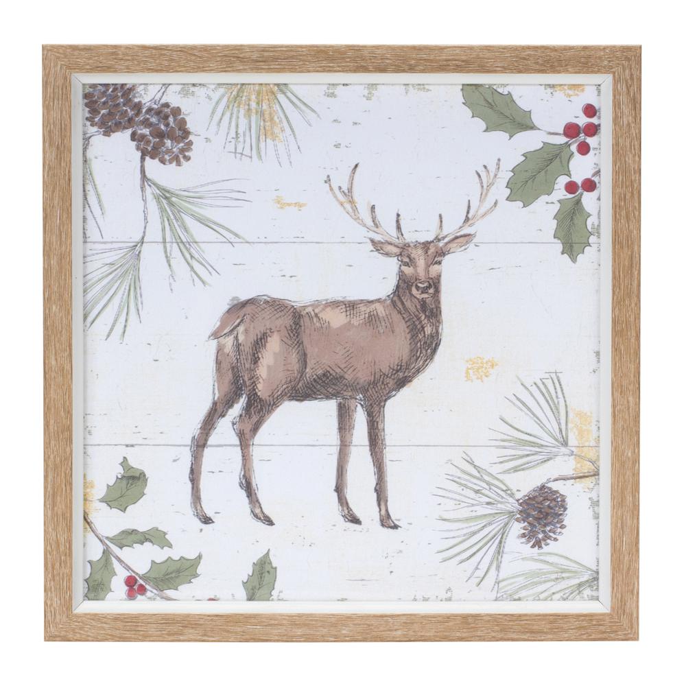 Deer and Cardinal Frame (Set of 2) 10.25"SQ Plastic/MDF. Picture 2