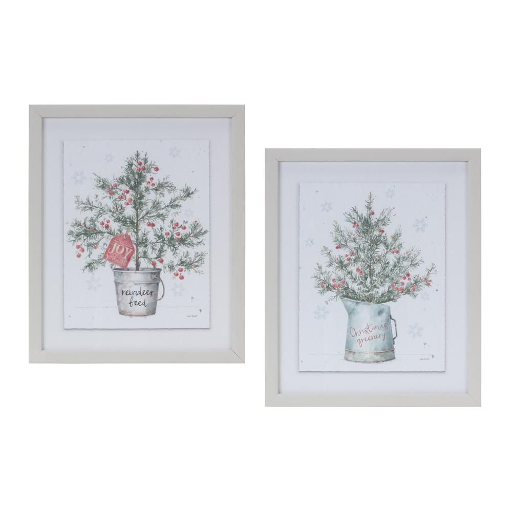 Pine In Pot and Pitcher Frame (Set of 2) 10"L x 11.75"H Plastic/MDF. Picture 1