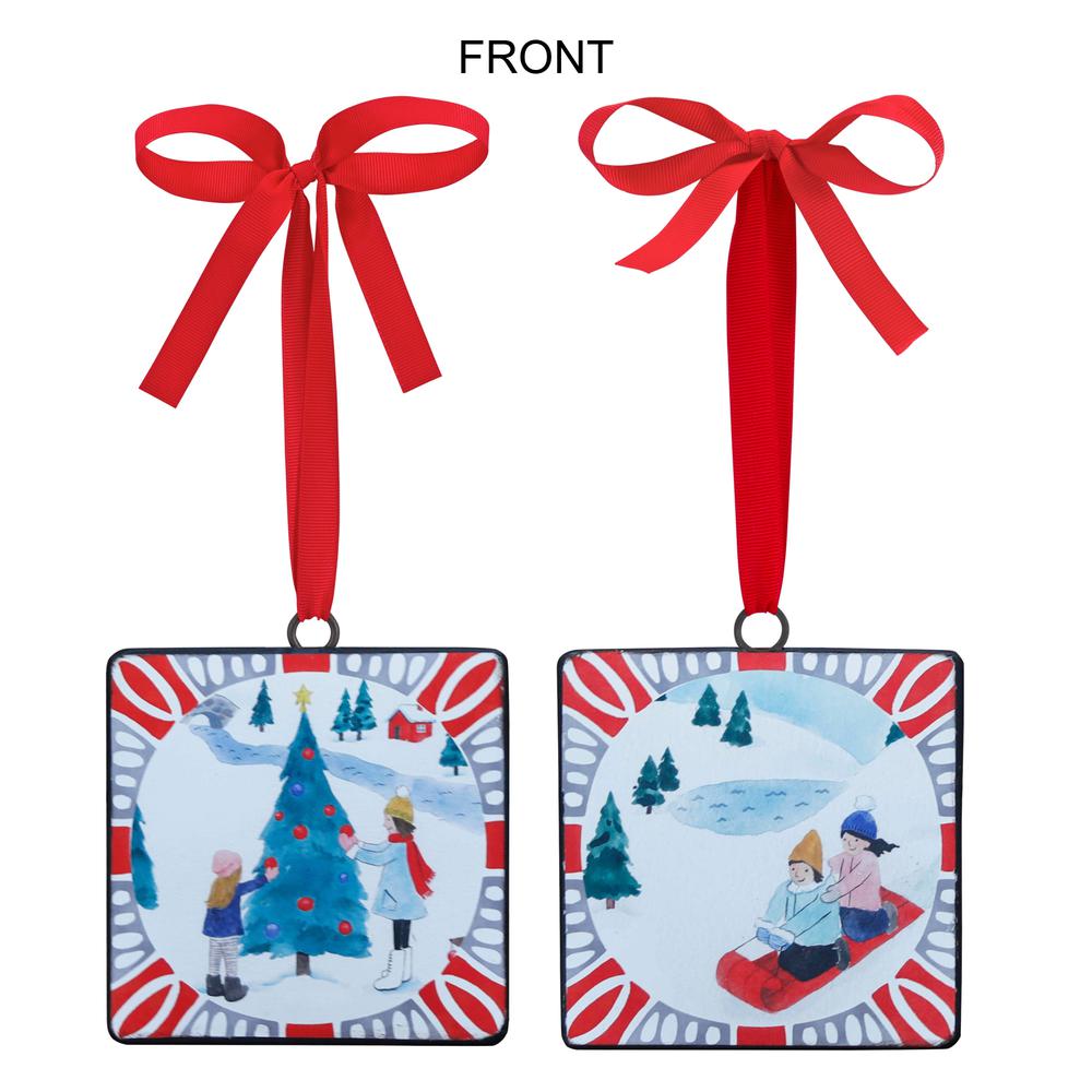 Ornament (Set of 12) 5"SQ Iron. Picture 1