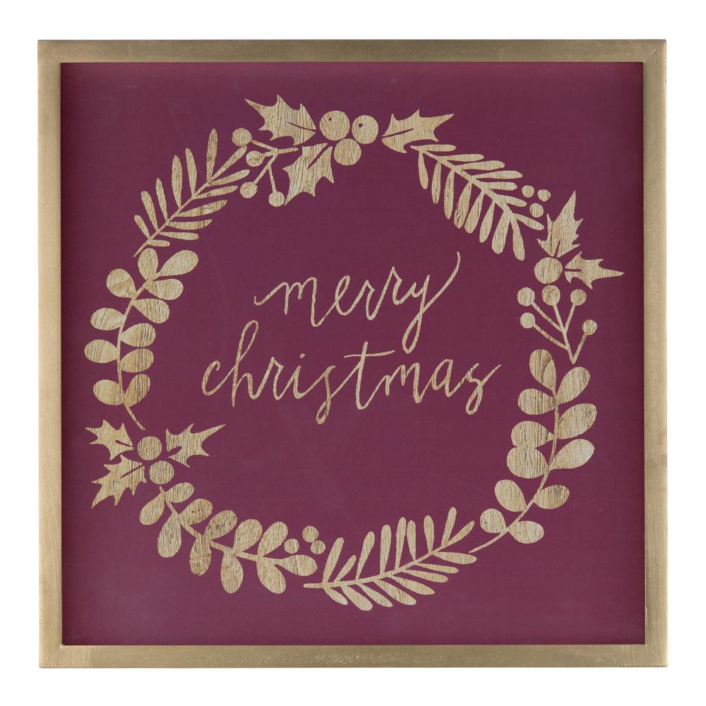 Merry Christmas and Tis The Season Frame (Set of 2) 15.75"SQ MDF/Paper. Picture 2
