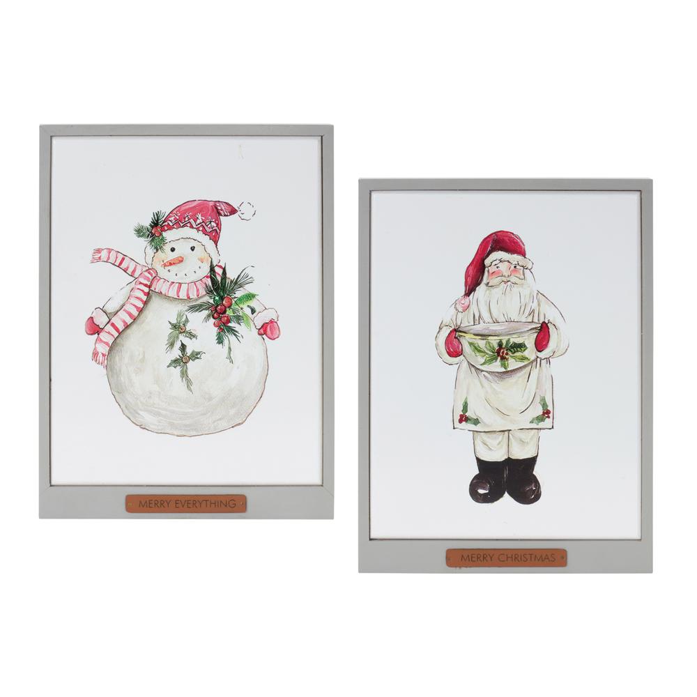 Santa and Snowman Frame (Set of 2) 10.5"L x 14"H MDF. Picture 1