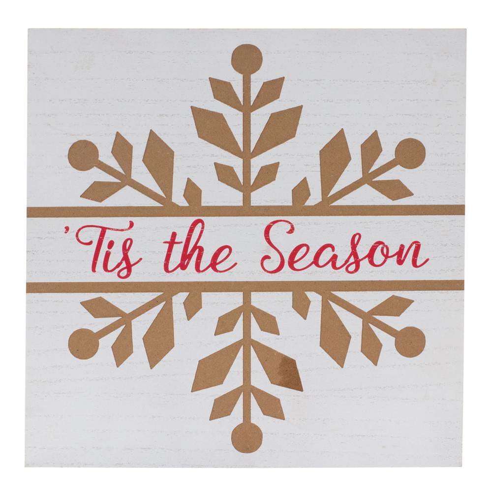 Merry Christmas and Tis The Season Sign (Set of 6) 11.75"SQ MDF. Picture 2