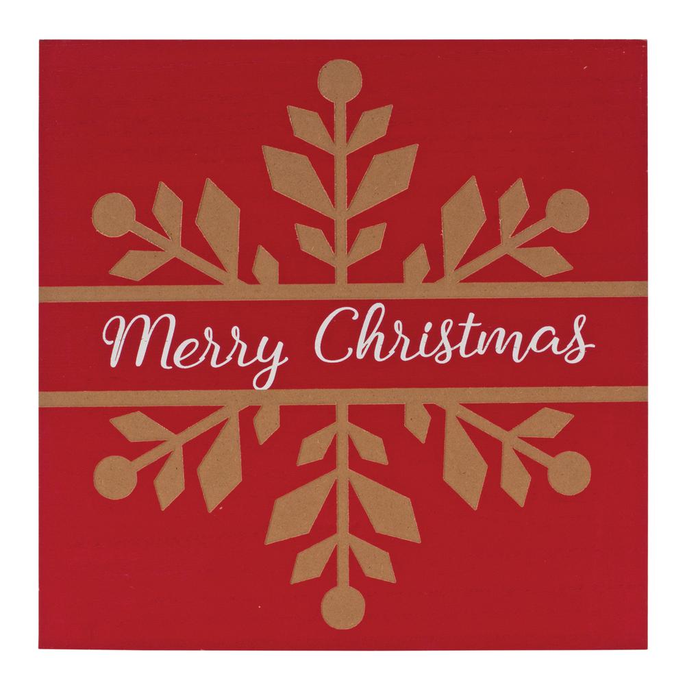Merry Christmas and Tis The Season Sign (Set of 6) 11.75"SQ MDF. Picture 3