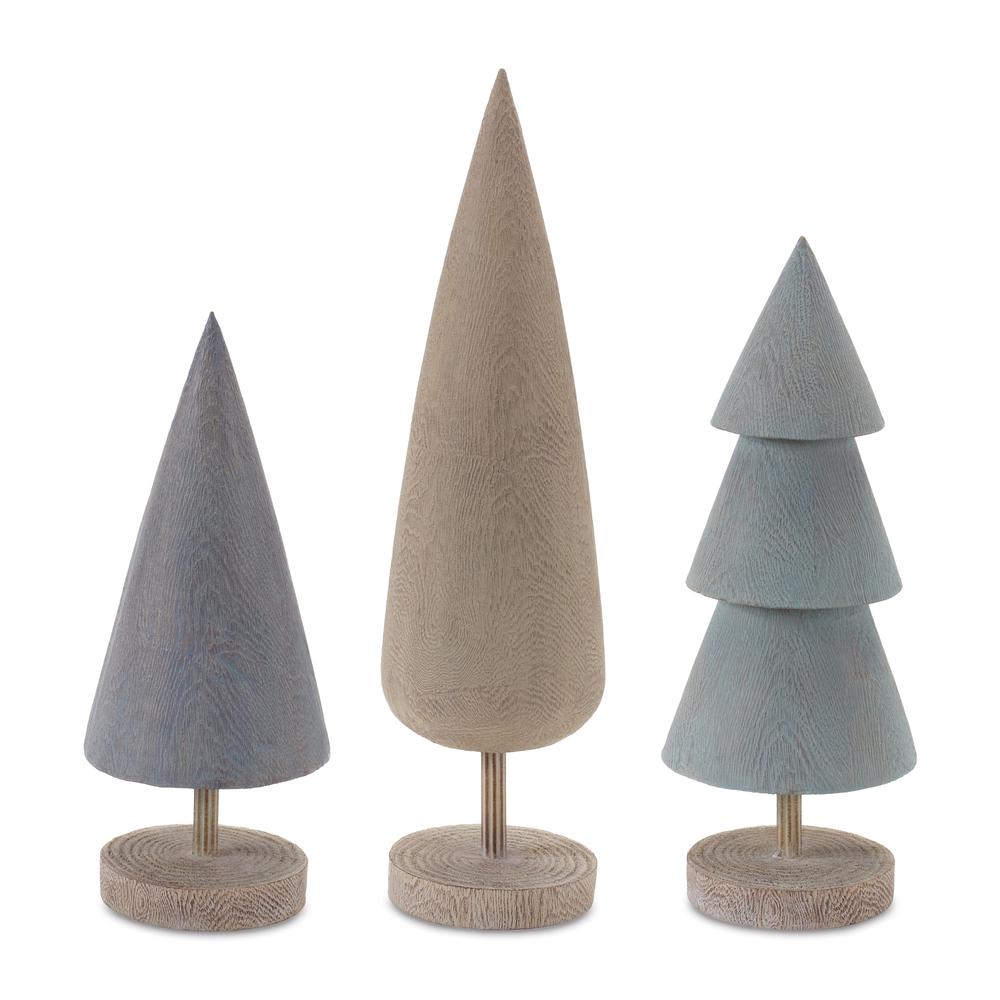 Tree (Set of 6) 12.75"H, 14"H, 17.25"H Resin. Picture 1