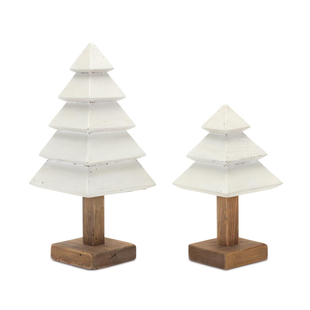 Tree (Set of 2) 15"H, 21"H Wood. Picture 1