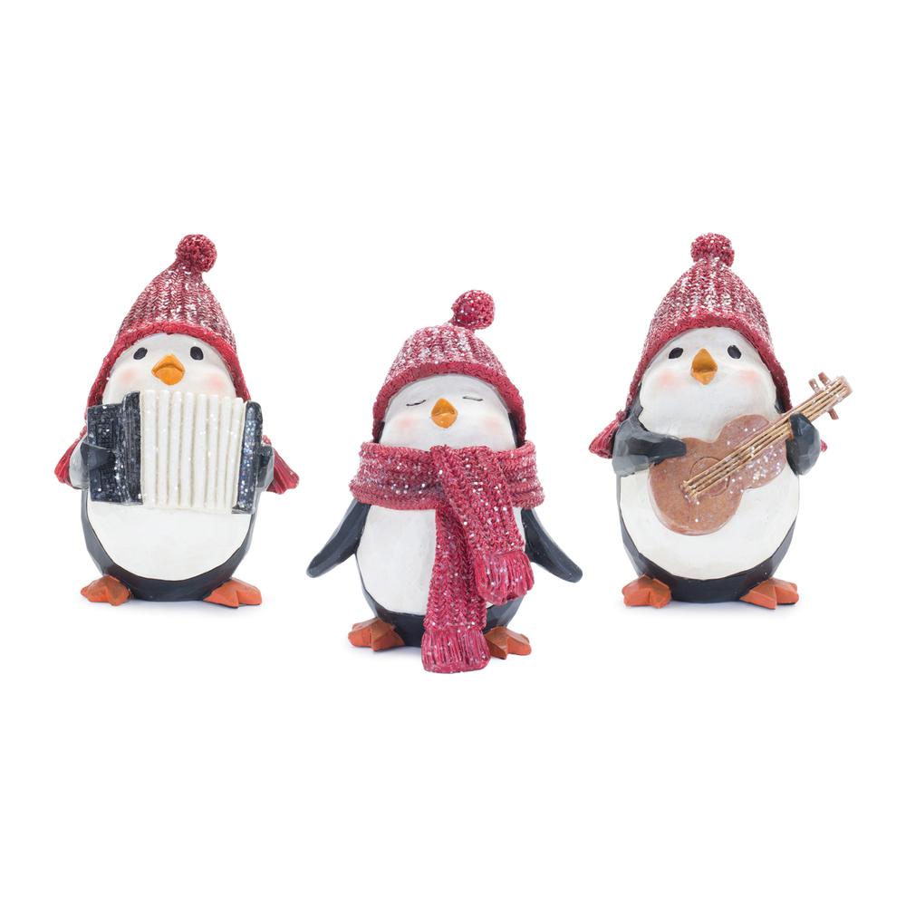 Penguin (Set of 3) 5.5"H, 5.75"H, 5.75"H Resin. Picture 1