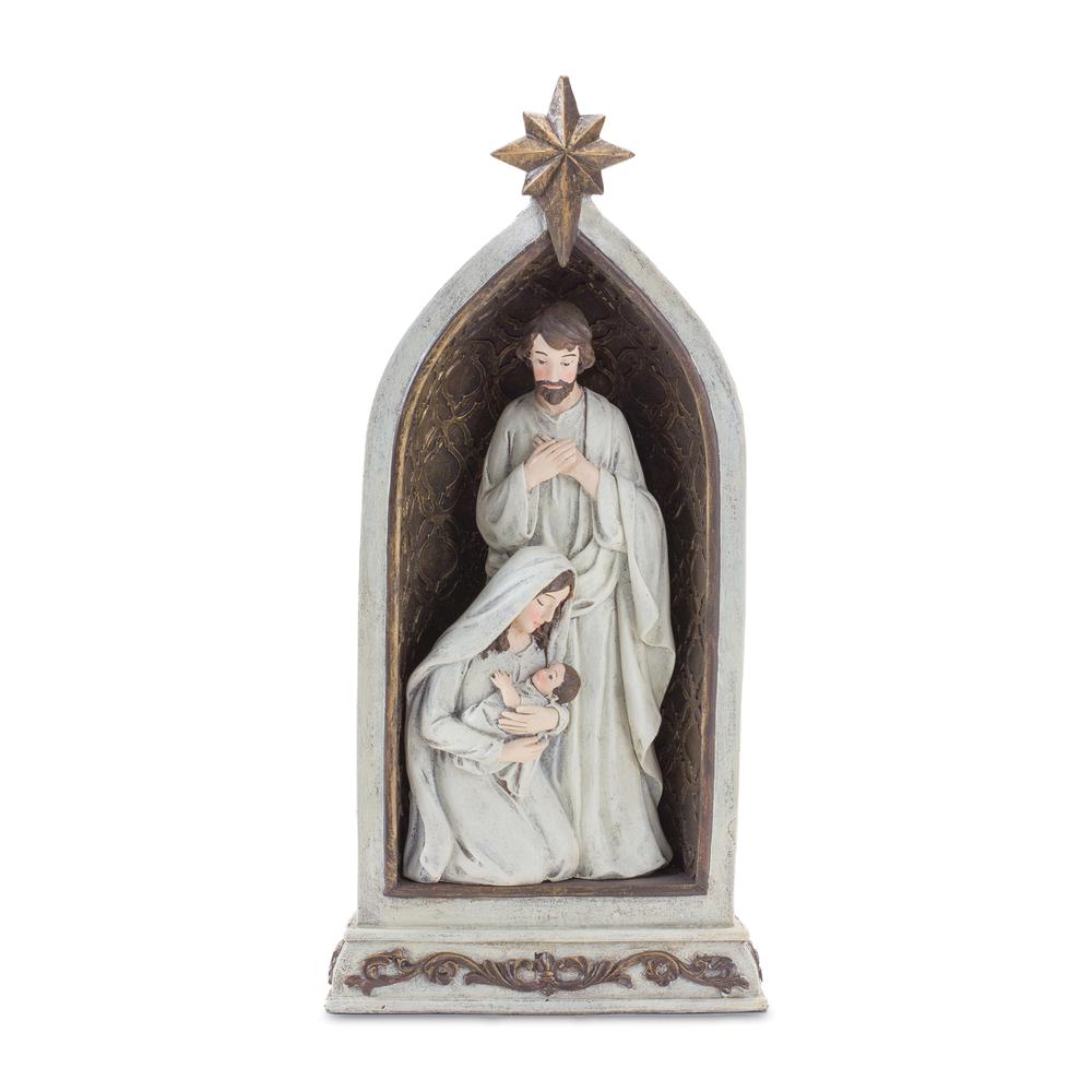 Holy Family in Arch (Set of 2) 12.5"H Resin. Picture 1