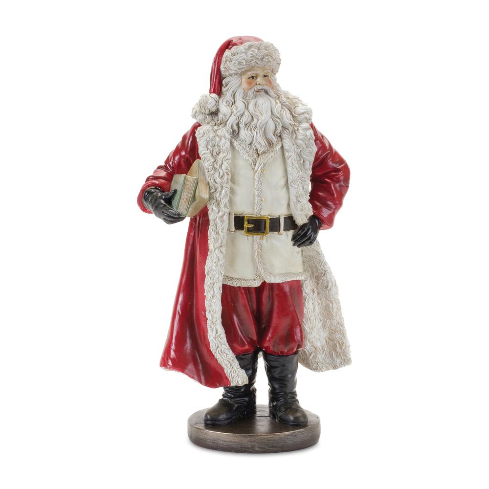 Santa w/Books (Set of 2) 12.75"H Resin. Picture 1