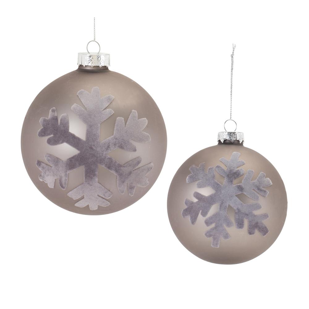 Ball Ornament (Set of 6) 4"D, 5"D Glass. Picture 1