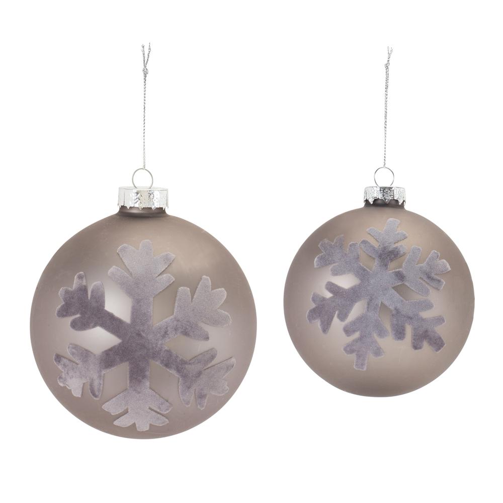 Ball Ornament (Set of 6) 4"D, 5"D Glass. Picture 2