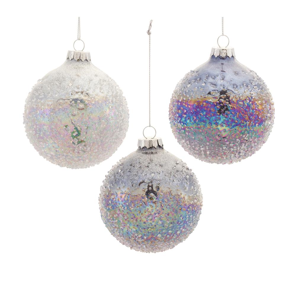 Ball Ornament (Set of 12) 3"D Glass. Picture 1