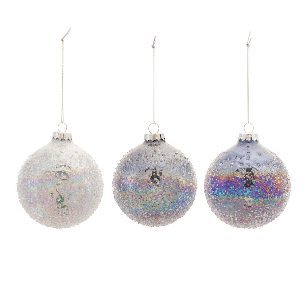 Ball Ornament (Set of 12) 3"D Glass. Picture 2