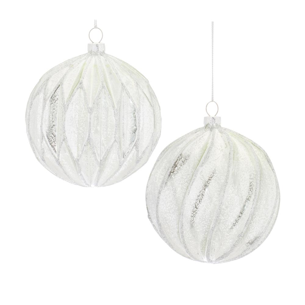 Ball Ornament (Set of 6) 4"D Glass. Picture 1