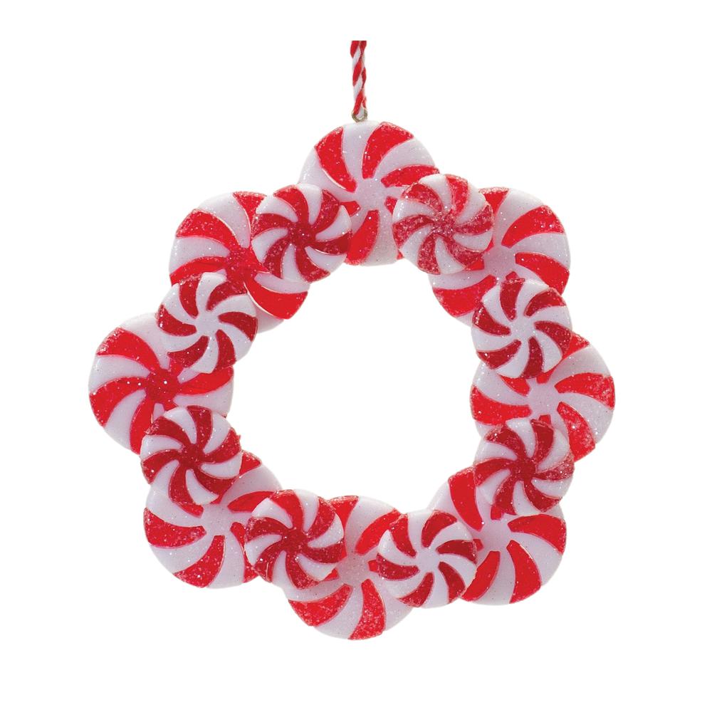 Candy Wreath Ornament (Set of 12) 5"D Glass. Picture 1