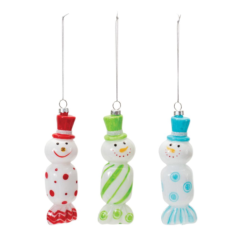 Candy Snowman Ornament (Set of 12 6.25"H Glass. Picture 2