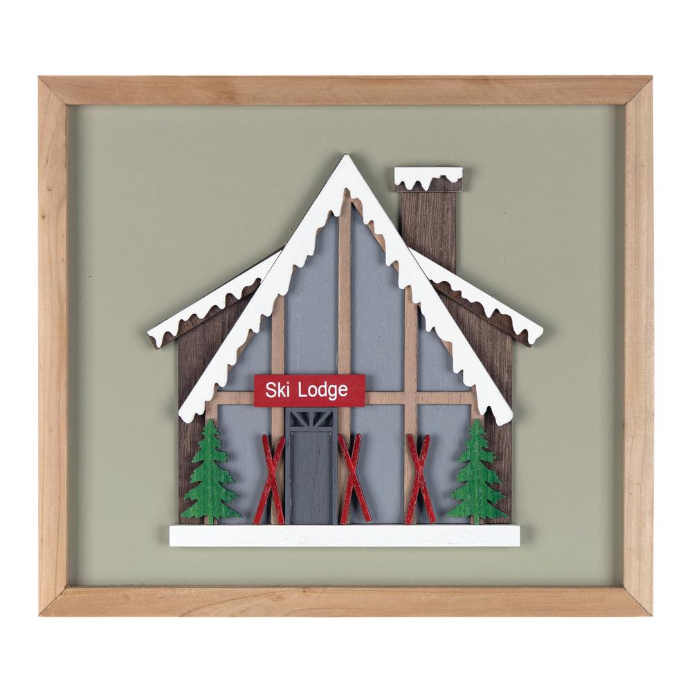 Ski Lodge Frame (Set of 4) 12"L x 10.75"H Wood/MDF. Picture 2
