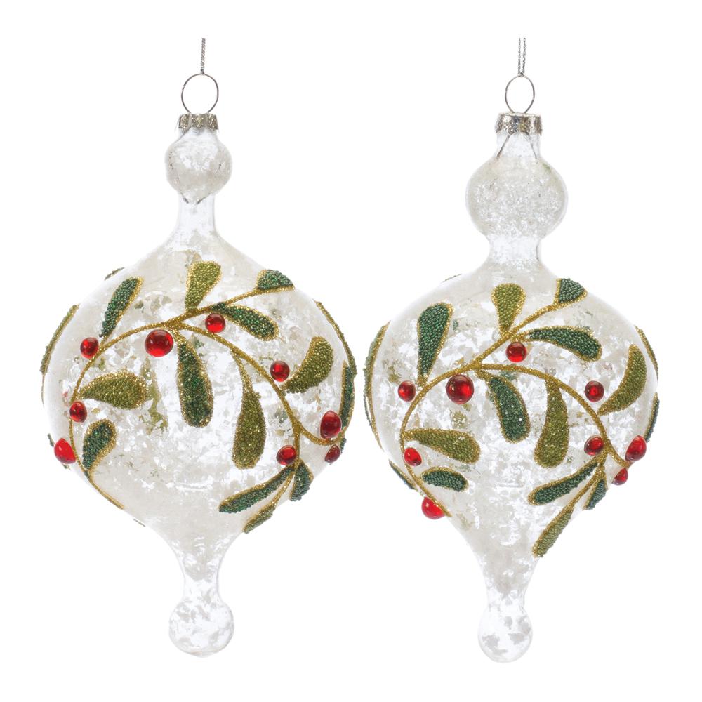Ornament (Set of 6) 6.5"H Glass. Picture 1