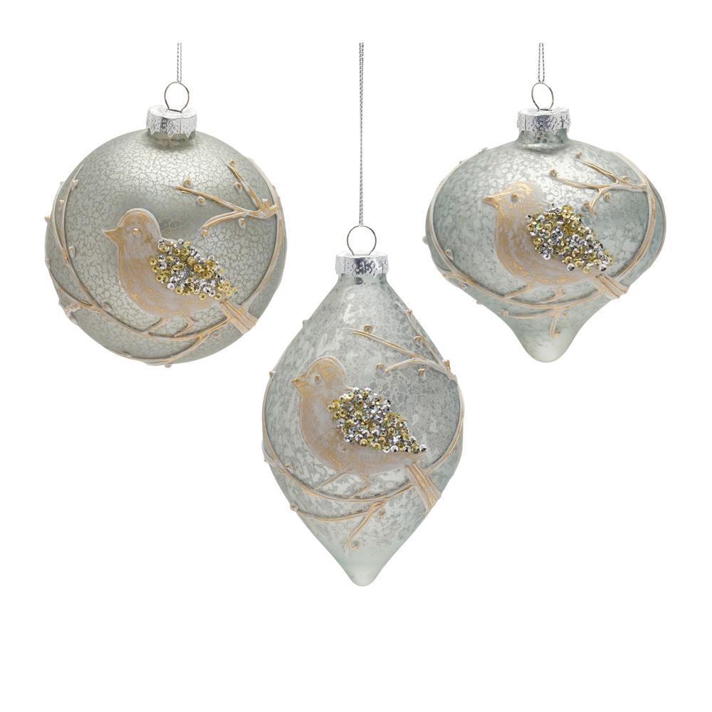 Ornament (Set of 6) 4.75"H, 4.75"H, 6"H Glass. Picture 1