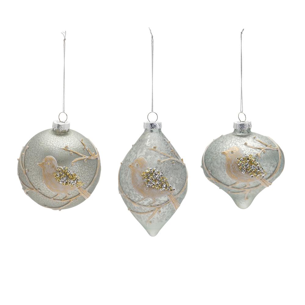 Ornament (Set of 6) 4.75"H, 4.75"H, 6"H Glass. Picture 2