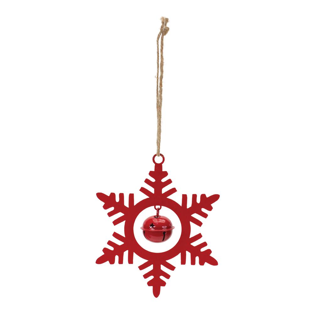 Snowflake Ornament w/Bell (Set of 12) 6.5"H Iron. Picture 2