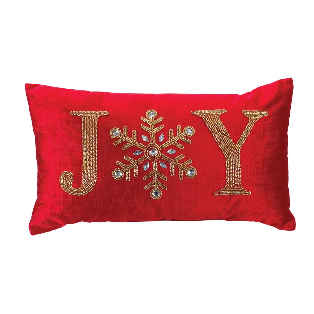 Joy and Noel Pillow (Set of 2) 19"L x 12"H Polyester. Picture 2