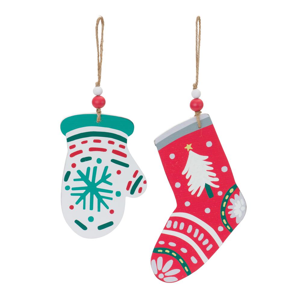 Mitten and Stocking Ornament (Set of 12) 7"H, 8"H MDF. Picture 2