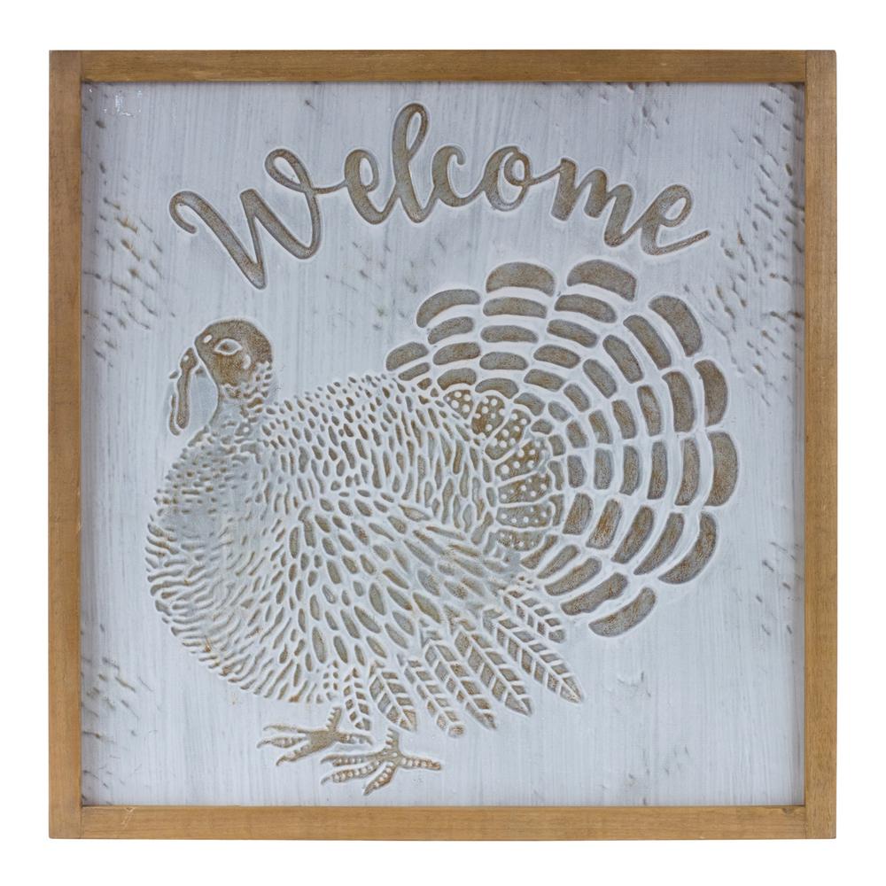 Welcome Turkey Frame 20"SQ Metal/Wood. Picture 1