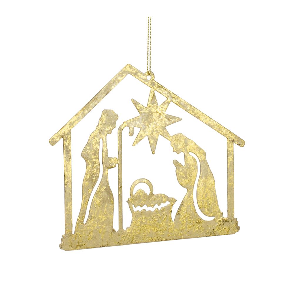 Holy Family Ornament (Set of 12) 4.25"H Metal. Picture 1