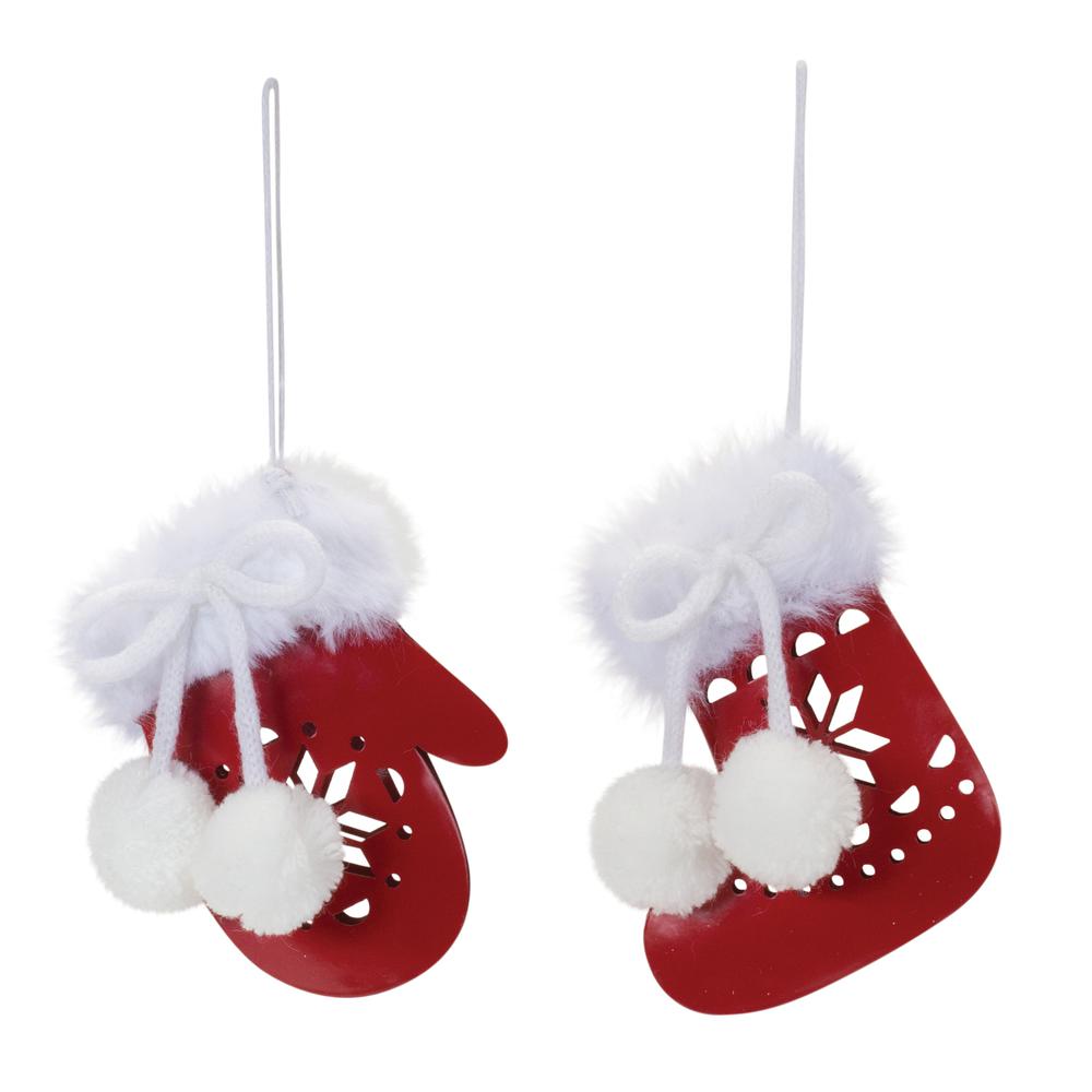 Stocking and Mitten Ornament (Set of 12) 4"H Metal. Picture 1