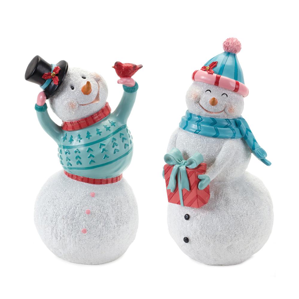 Snowman (Set of 2) 12.75"H, 14"H Resin. Picture 1