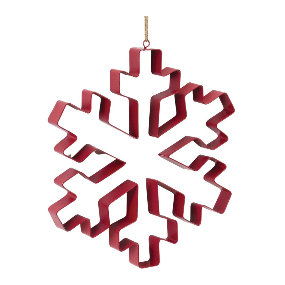 Snowflake Cookie Cutter Ornament (Set of 4) 10.5"H Metal. Picture 1