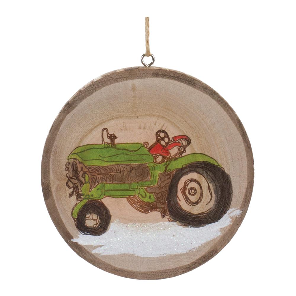 Tractor and Truck Disc Ornament (Set of 12) 4"H Wood. Picture 3