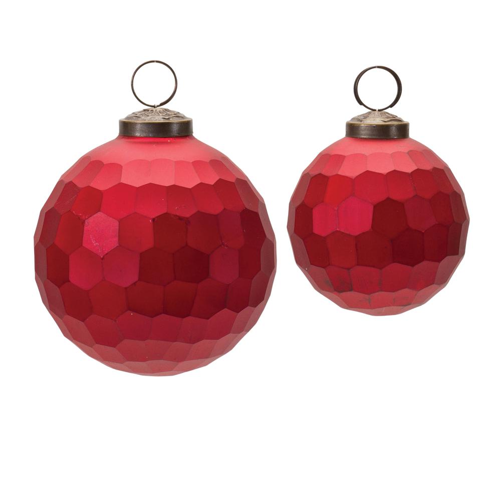 Hammered Glass Ball Ornament (Set of 4). Picture 1