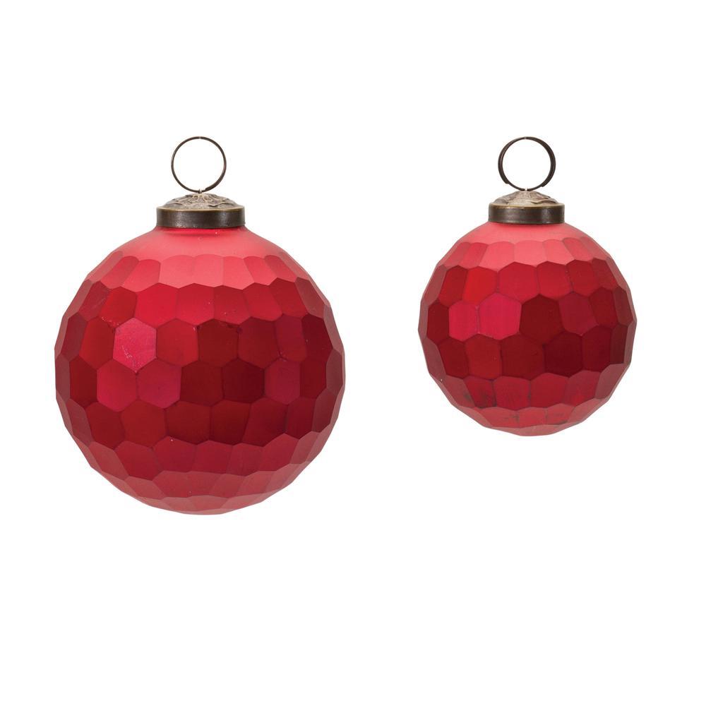 Hammered Glass Ball Ornament (Set of 4). Picture 2