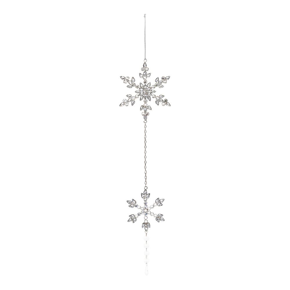 Snowflake Drop Ornament (Set of 6) 21"H Iron/Glass. Picture 1