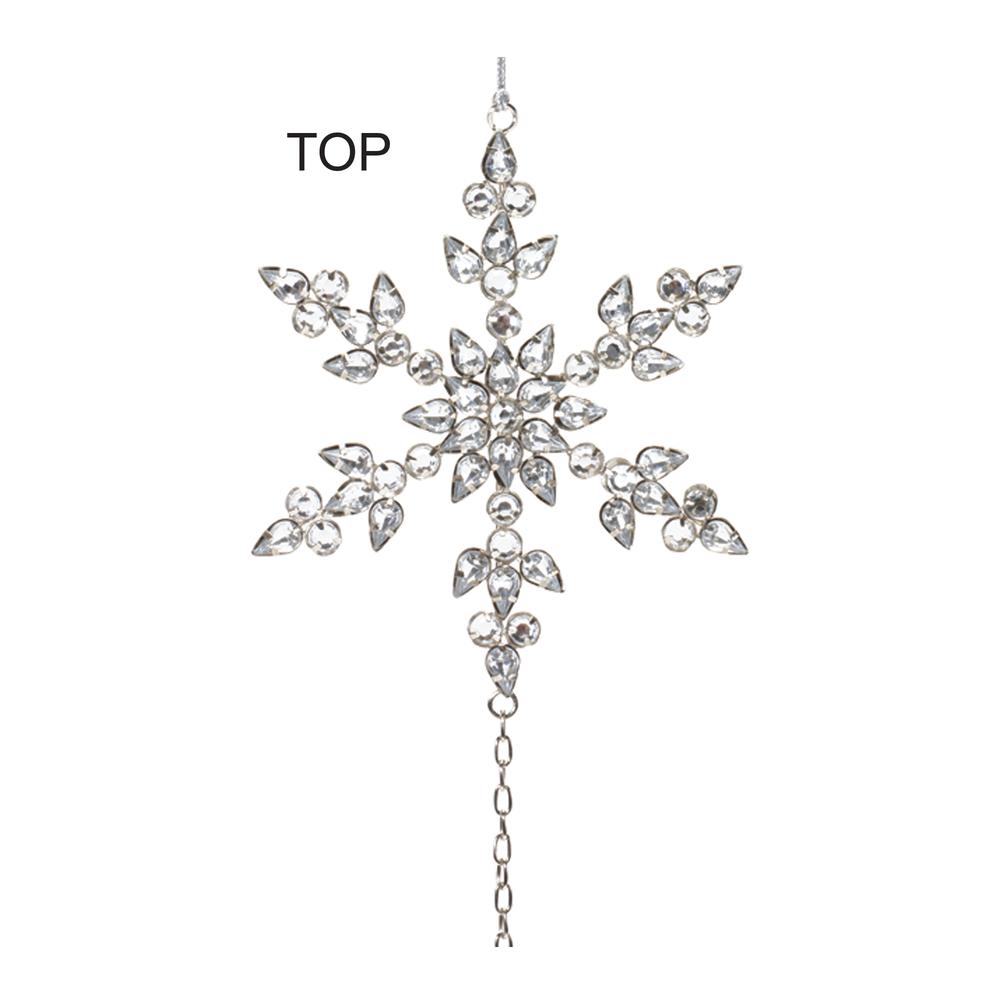 Snowflake Drop Ornament (Set of 6) 21"H Iron/Glass. Picture 2