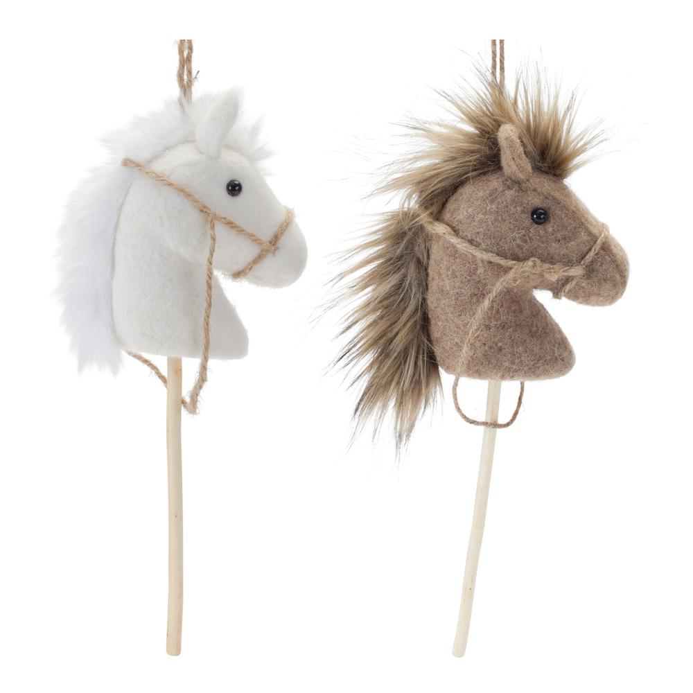 Hobby Horse Ornament (Set of 6) 14.25"H Polyester. Picture 1