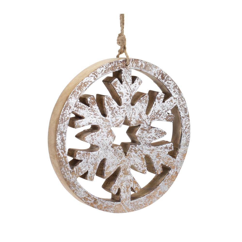 Snowflake Ornament (Set of 12) 6"H, 8"H Wood. Picture 3