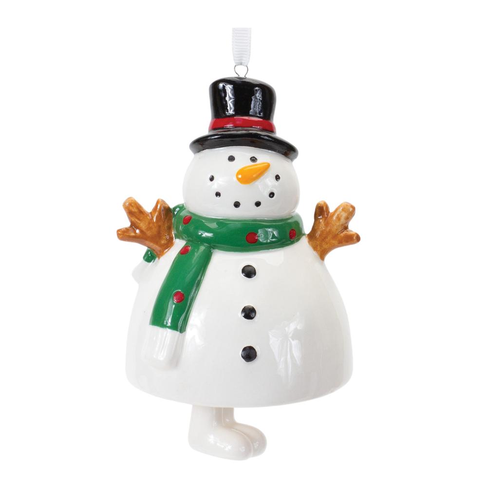 Snowman Ornament (Set of 12) 5.5"H Ceramic. Picture 1