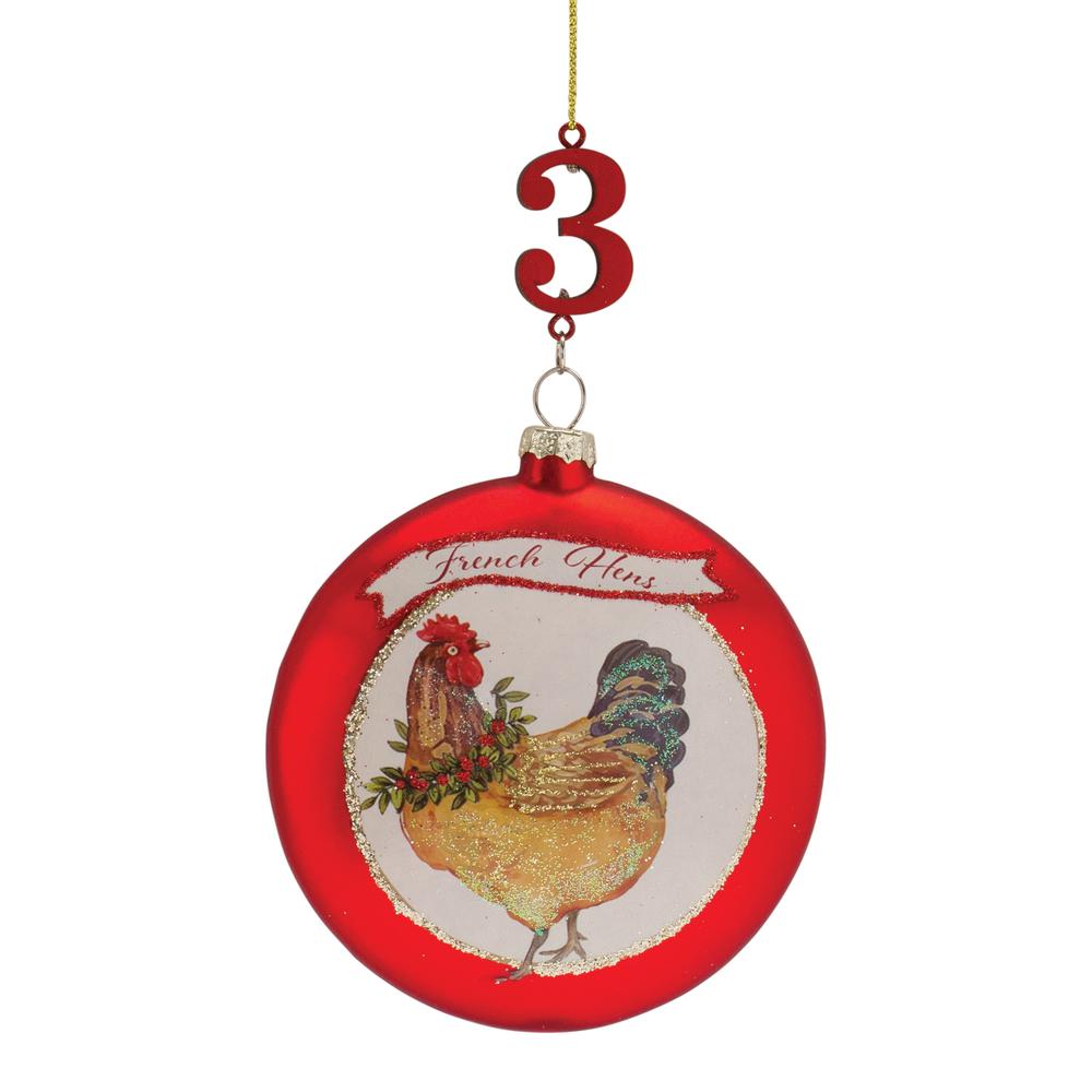 12 Days Of Christmas Ornaments (Set of 12) 4.75"H Glass. Picture 4