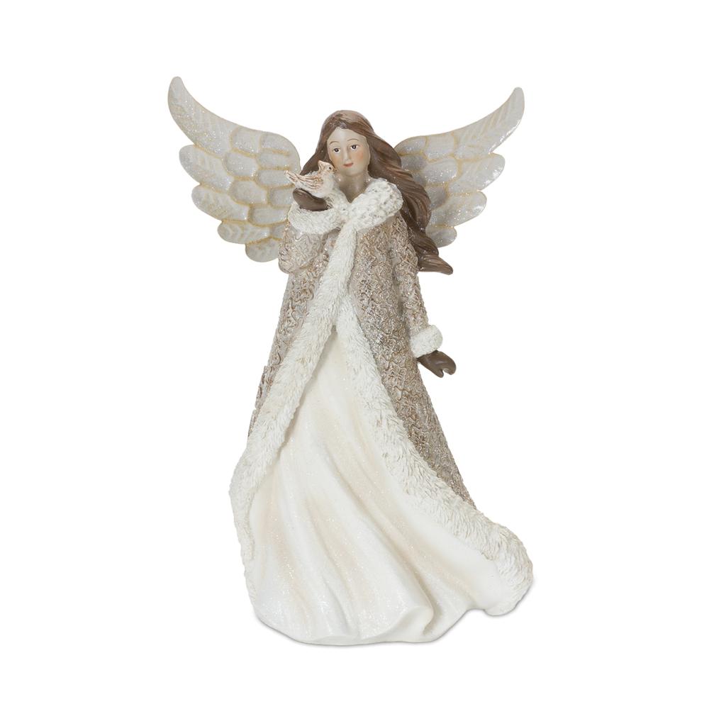 Angel w/Bird (Set of 2) 12"H Resin. Picture 2