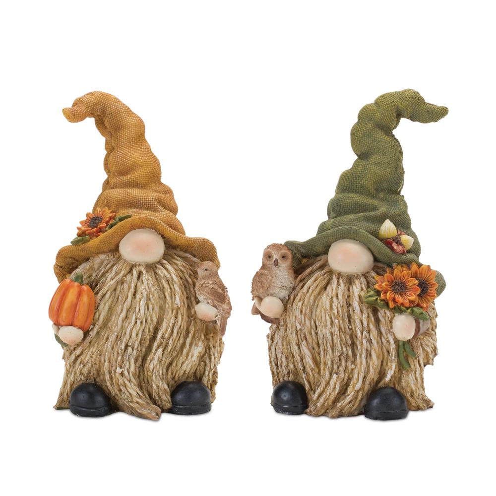 Fall Gnome (Set of 2) 7.75"H Resin. Picture 1