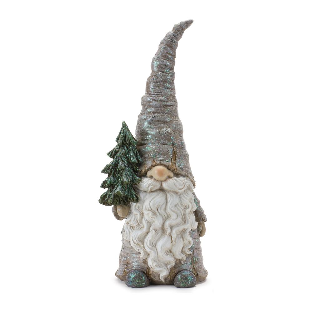 Gnome w/Tree (Set of 2) 13.5"H Resin. Picture 1