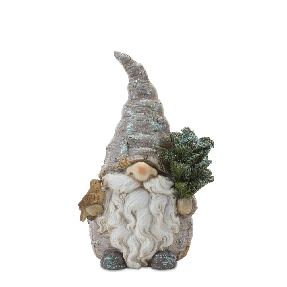 Gnome w/Wreath and Tree (Set of 2) 8.5"H, 9.75"H Resin. Picture 2