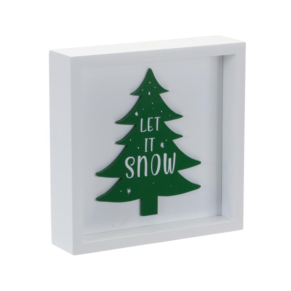 Let It Snow and Happy Winter Sign (Set of 6) 6"SQ MDF. Picture 2
