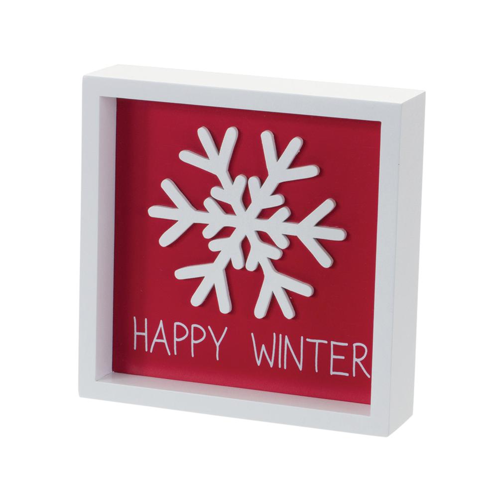 Let It Snow and Happy Winter Sign (Set of 6) 6"SQ MDF. Picture 3