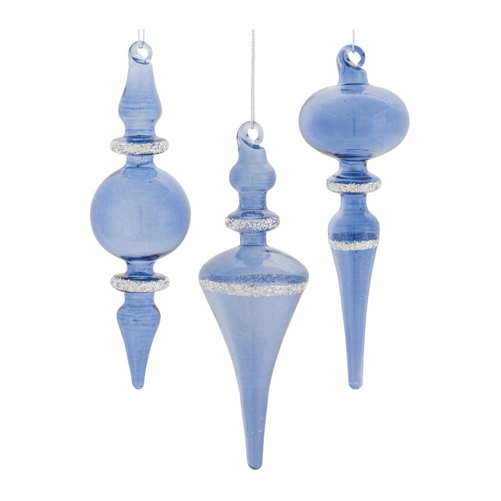 Drop Ornament (Set of 12) 6"H Glass. Picture 1