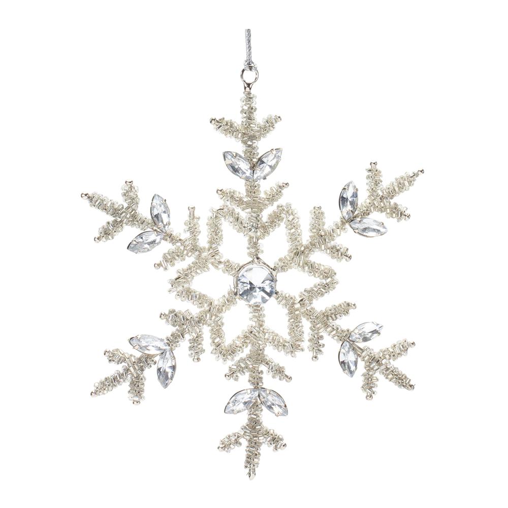 Snowflake Ornament (Set of 12) 5.25"H, 6"H Iron/Glass. Picture 4